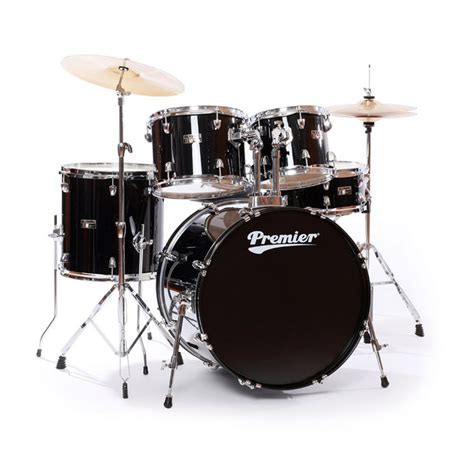 Disc Premier Olympic Stage 22 In Complete Drum Kit Black Wrap Gear4music