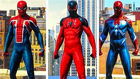 Spider Man Ps4 All Suits Updated Including Dlc The Heist Spiderman Ps4
