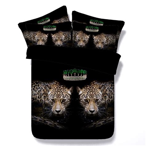 Black And Brown Leopard And Crown Print Jungle Animal Themed Shabby