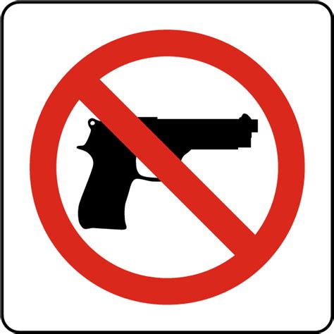 These health & safety signs are required to be red show only what or who is forbidden. Kansas Firearms Prohibited Sign F7153 - by SafetySign.com