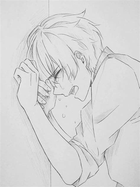 Sad Anime Boy Easy Drawing Pic Mayonegg