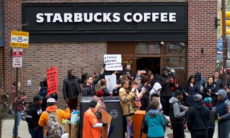 Arrest Of Two Black Men At Starbucks For Trespassing Sparks Protests Philadelphia The Guardian