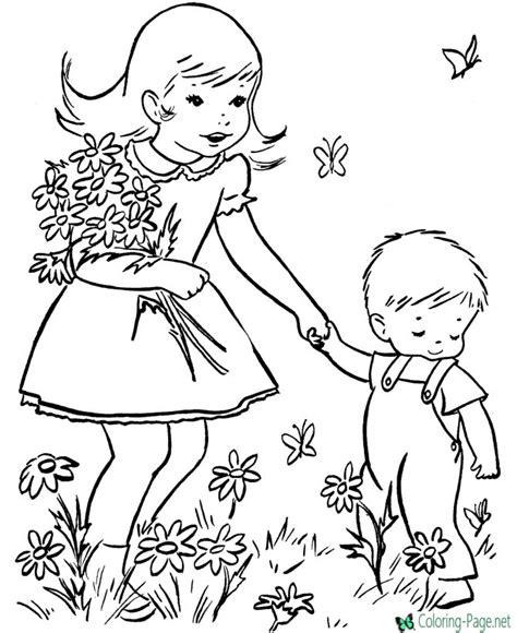 Flower Girl Coloring Pages Coloring Home