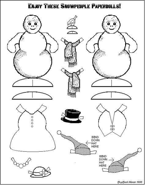 Dress The Snowpeople Paper Dolls Paper Dolls Winter Fun Paper Crafts