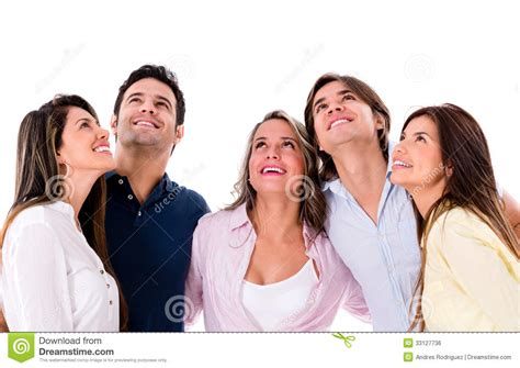 Group Of People Looking Up Stock Photo Image Of Person 33127736