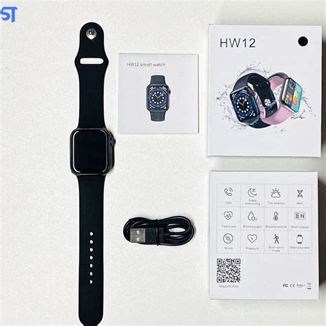 Relógio SmartWatch HW12 Preto 40mm Tela Infinita Sensor Cardíaco