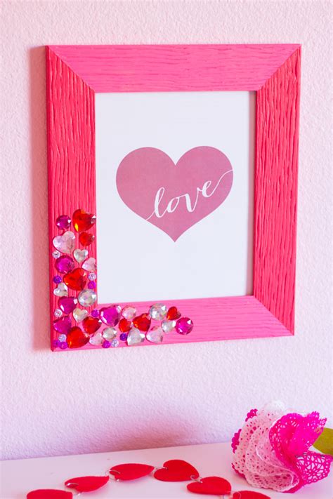 Diy Valentine Jewel Picture Frame Design Improvised