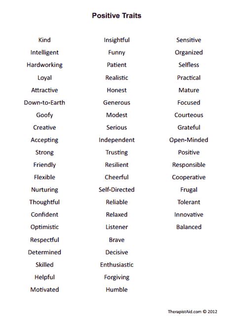 We did not find results for: Positive Traits (Worksheet) | Therapist Aid