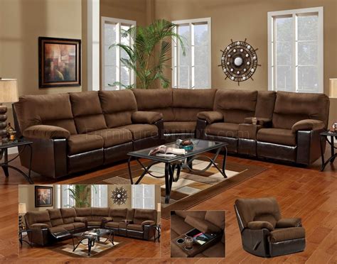Cocoa Fabric And Dark Brown Vinyl Modern Sectional Sofa Woptions