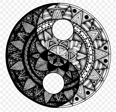 Yin And Yang Tattoo Mandala Idea Drawing, PNG, 3500x3383px, Yin And