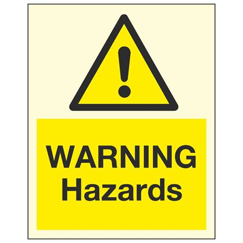 Warning Hazardsphotoluminescent Linden Signs And Print