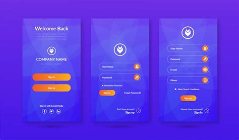 Premium Vector Sign In And Sign Up Screens Ui Kit For Mobile App Template