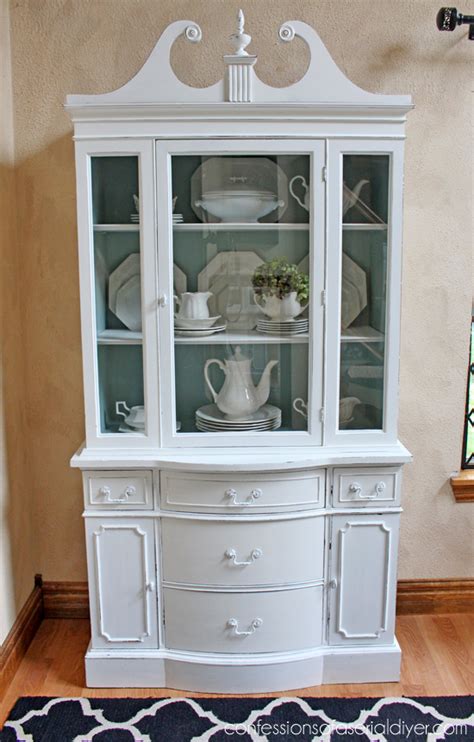 What to do with pictures of painted hutches? Duck Egg Blue and White China Cabinet