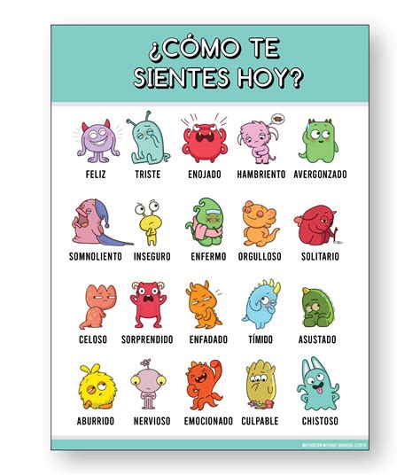 Buy 1 In Spanish With 20 Feelings And Emotions For Kids 18 X 24