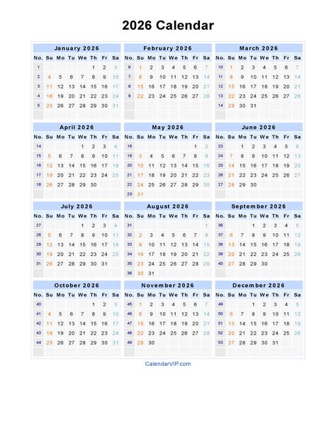 Printable 2026 Calendar Printable Blank World