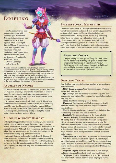 51 Dandd Races Ideas In 2021 Dnd Races Dungeons And Dragons Homebrew
