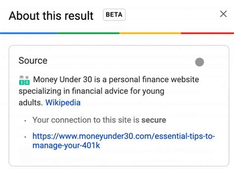 Google Search launches about this result feature