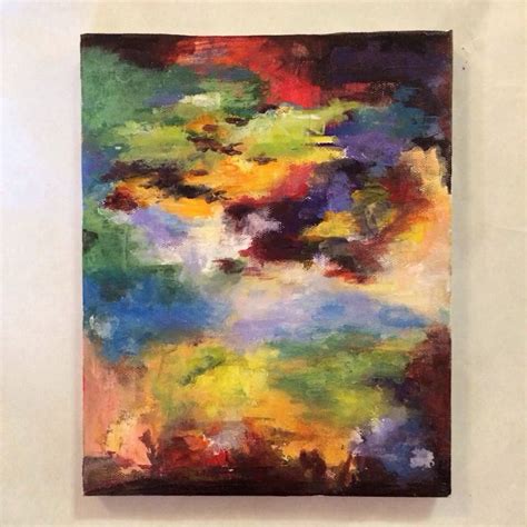 Abstract Landscape Acrylic On Canvas 8 X 10 Art Painting Abstract