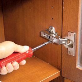 Vertical adjustment allows the doors to perfectly align along the bottom. How to Adjust Old Cabinet Door Hinges - RMGhardware