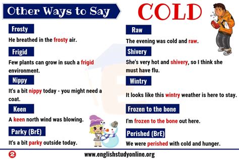 Cold Synonyms List Of 20 Useful Synonyms For Cold With Examples