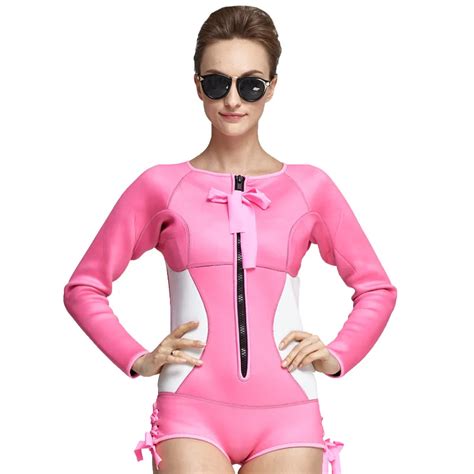 Buy 2018 Women Wetsuit One Piece 2mm Neoprene Swimsuit
