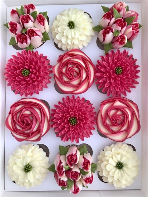 Kerrys Bouqcakes Gallery Boxed Floral Cupcakes Floral Cupcakes