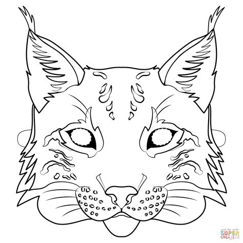 Lynx cat scene coloring pages. Lynx Mask coloring page | Free Printable Coloring Pages ...