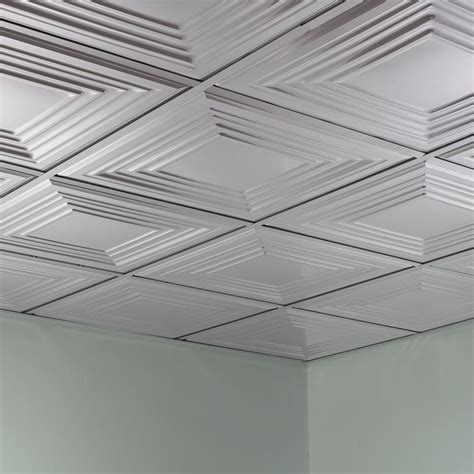 Just make one simple cut to the ceiling tile, lay the support rail crossbar across the ceiling grid, and drop the. Fasade Ceiling Tile-2x2 Suspended-Traditional 3 in Brushed ...