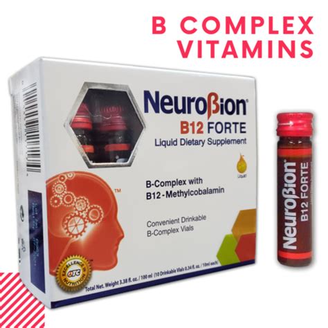 Vitamin b12 is an essential vitamin that the body needs to support cognitive functioning, energy production, mental and cardiovascular health. NEUROBION B12 FORTE SUPPLEMENT 10 Drinkable Vials ...