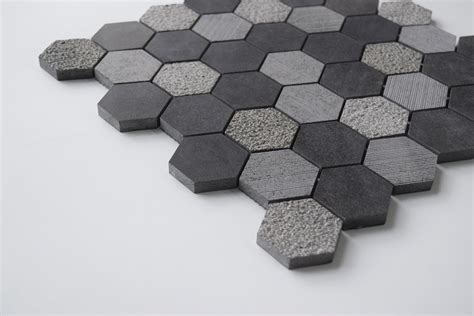 Black Basalt Hexagon Honed Basalt Mosaic Tile Qdi Surfaces