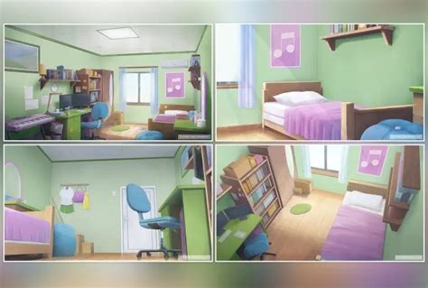 Anime Bunk Bed Background Glossy Blue Bunk Bed With Black Plumbing