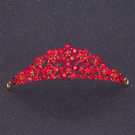 Gorgeous Ruby Crystal Gold Alloy Prom Homecoming Tiara Crown