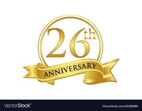 26th Anniversary Celebration Logo Royalty Free Vector Image