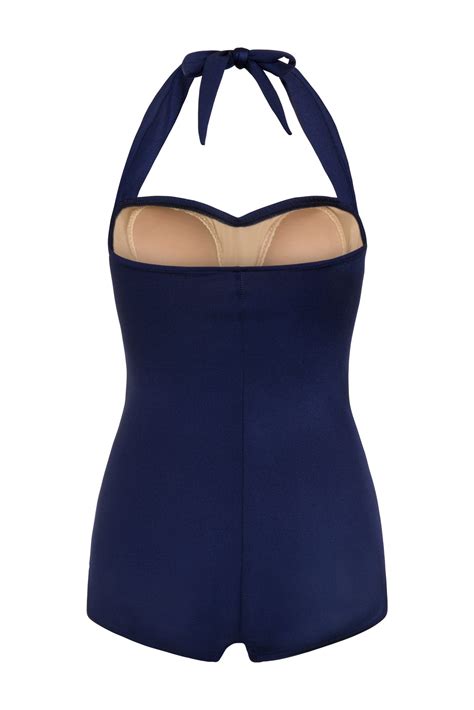 Purchase Esther Williams Navy Blue Vintage Style Swimsuit With Tummy