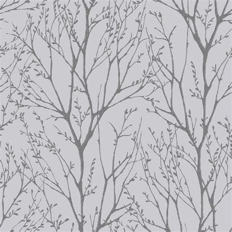 I Love Wallpaper Shimmer Tree Soft Grey Silver Ilw980033 I