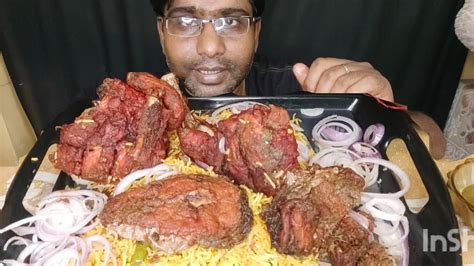 ASMR Eating Delicious Chicken Fry Fish Fry Spicy Biryani Eating Show