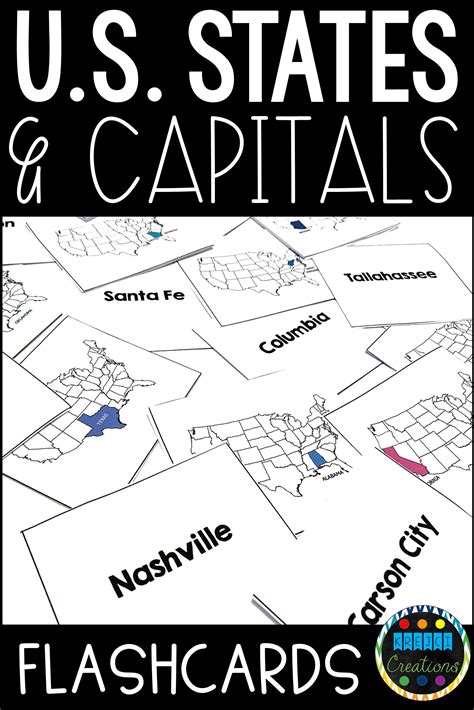 Us States And Capitals Flashcards With State Labels States And