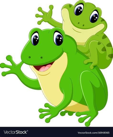 Cute Frog Cartoon Vector Image On Vectorstock Frog Pictures Cute Frogs Frog Art