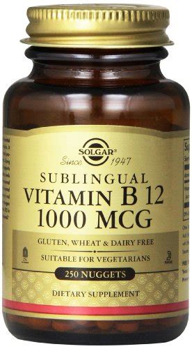 Solgar Sublingual Vitamin B12 1000 Mcg 250 Nuggets 033984032309