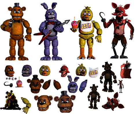 Fnaf 1 Animatronics Resources By Minecraftbonzigamer On Deviantart