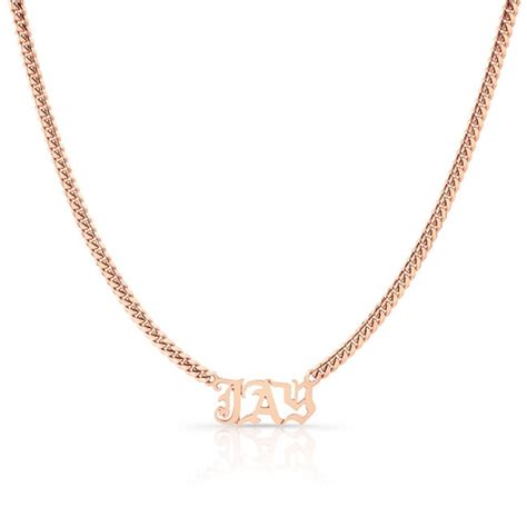 Check spelling or type a new query. 14k Rose Gold Heavy Cuban Link Personalized Nameplate Necklace