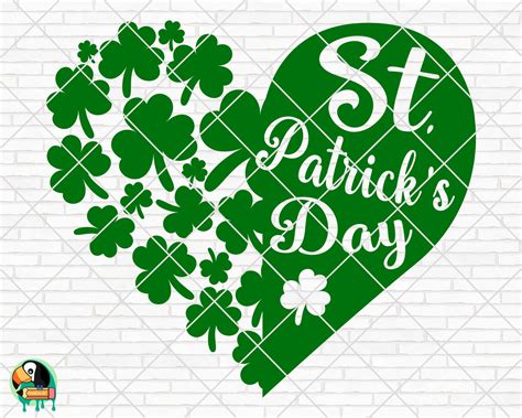 Heart Of Shamrocks Svg St Patricks Day Svg Irish Svg Etsy