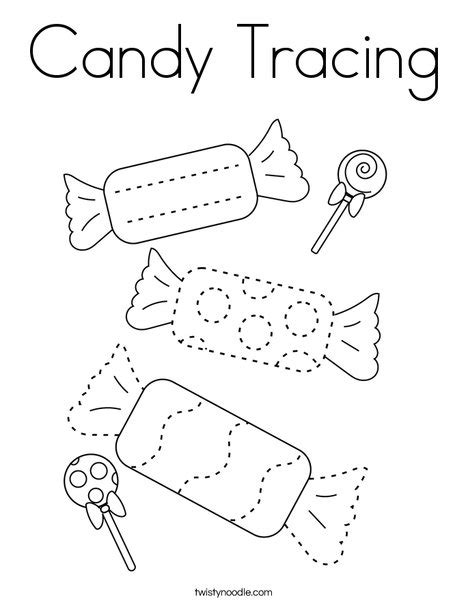 Candy Tracing Coloring Page Twisty Noodle
