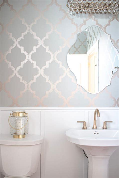 Home Interior Blue Glam Powder Room Reveal On The Blog Learn How To