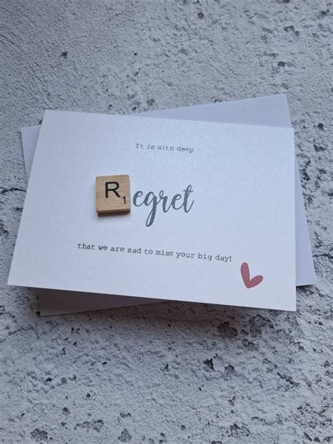 Wedding Regret Card Acceptance Card Wedding Invite Rsvp Etsy Uk