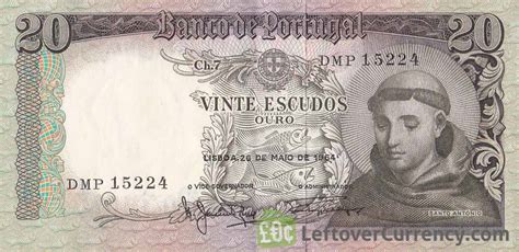 20 Portuguese Escudos Banknote Santo António Exchange Yours Today