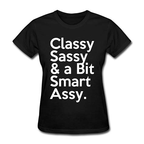 casual shirt tee summer women o neck short sleeve classy sassy smart assy quote tee shirt t