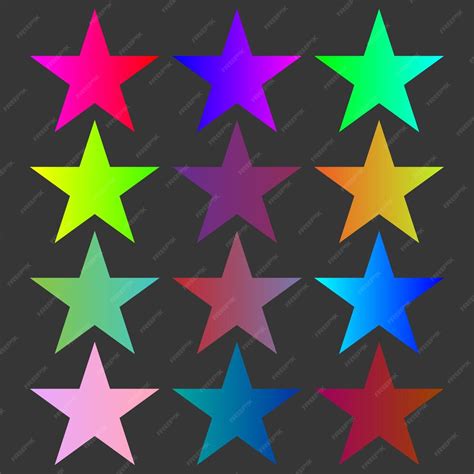 Premium Vector Colored Stars With Gradient