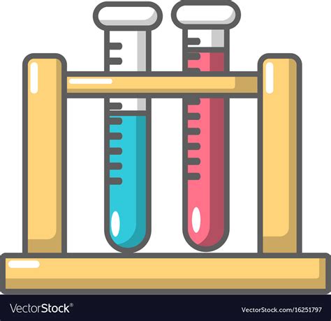 Medical Test Tubes In Holder Icon Cartoon Style Vector Image
