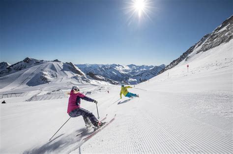 Glacier Skiing Hintertux Springsummer In The Austrian Alps